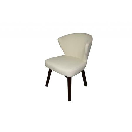 GFANCY FIXTURES 31 in. Cream & Black Wooden Curve Back Dining or Accent Chair GF3685332